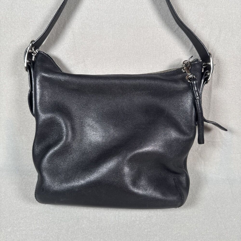 Vintage Coach Leather Purse A04D - 9326 Black Shoulder Crossbody Zipper - Picture 5 of 8